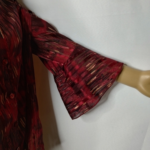 Shana woman's sheer button up shirt top size XL - Picture 7 of 10